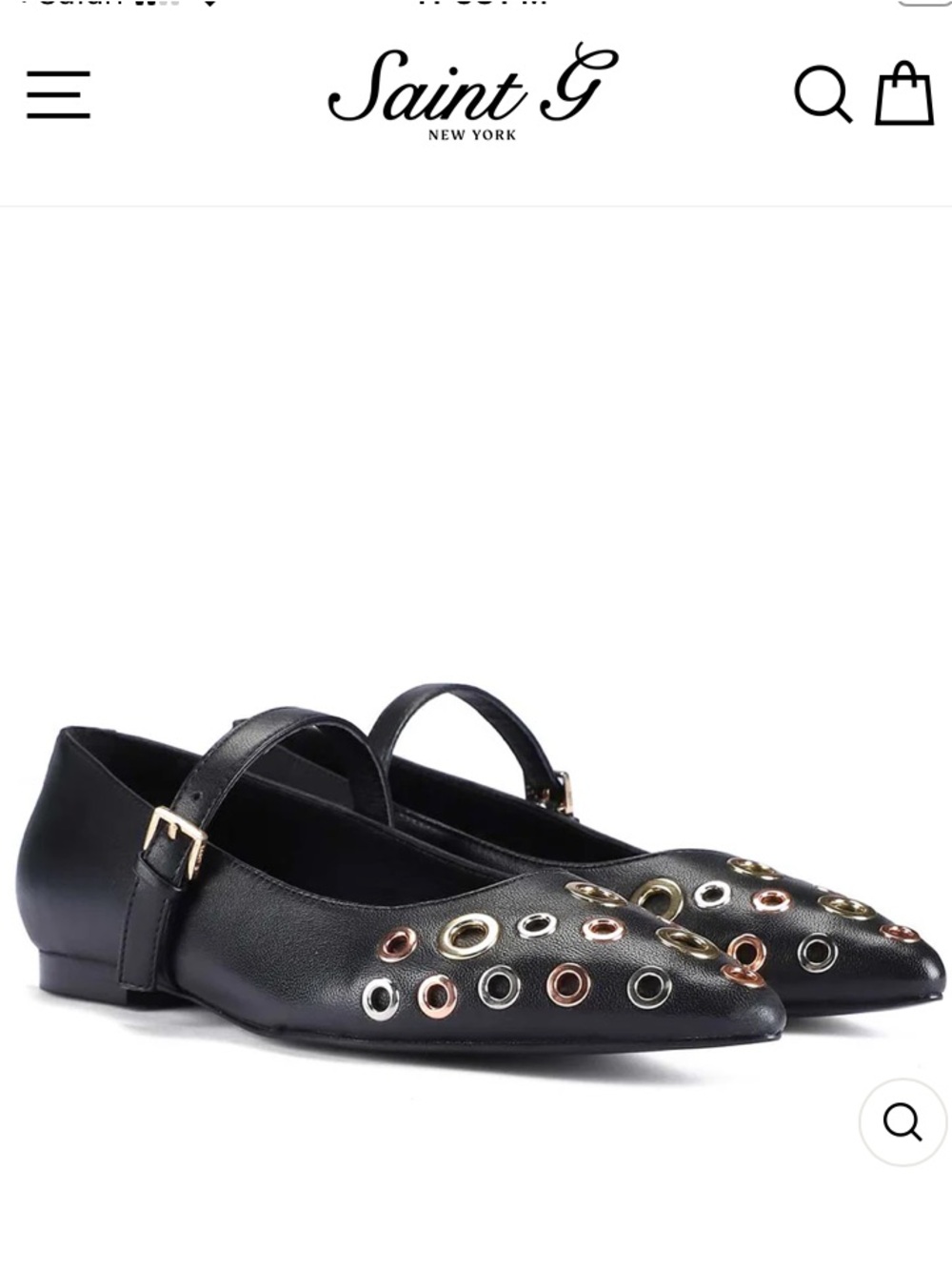 Leather Mary Jane Flats with Gold Rivets - NWT, size 6